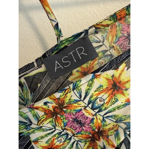 ASTR Caftan Sheer Swim Cover Up Small Black Multicolor Floral - Picture 3 of 5